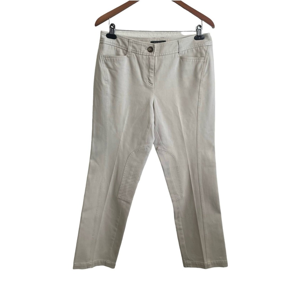 Talbots Petites Riding Pants 10P Beige Equestrian Style Inner Leg Patch Preppy